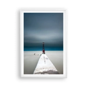 Poster in een witte lijst - Om de uitgestrektheid te ontmoeten - 61x91 cm