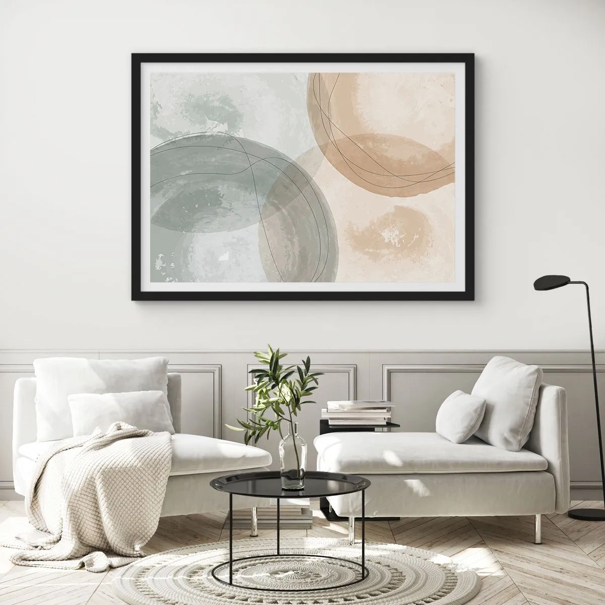 Poster in een zwarte lijst - Indringende werelden - 40x30 cm