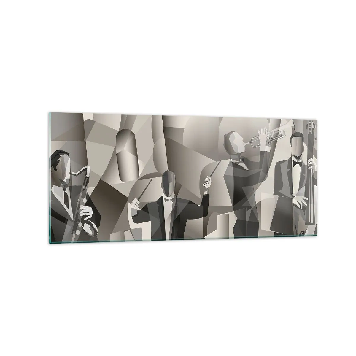 Schilderen op glas - In de ruimte van geluiden - 120x50 cm