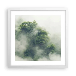 Poster in een witte lijst - In mist gehuld - 40x40 cm