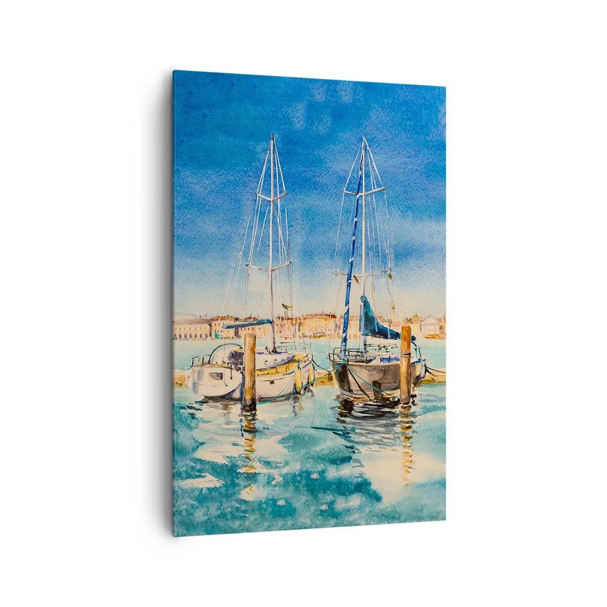 Schilderen op canvas - Zonnige lagune - 80x120 cm