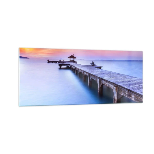 Schilderen op glas - Een zee van rust tot aan de horizon - 100x40 cm