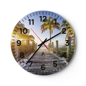 Wandklok - Klok - Rechtstreeks naar het paradijs - 40x40 cm