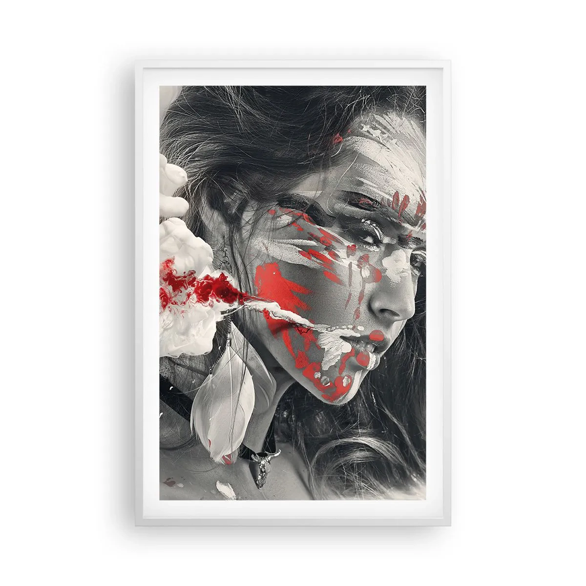 Poster in een witte lijst - In de dampen van absurditeit - 61x91 cm