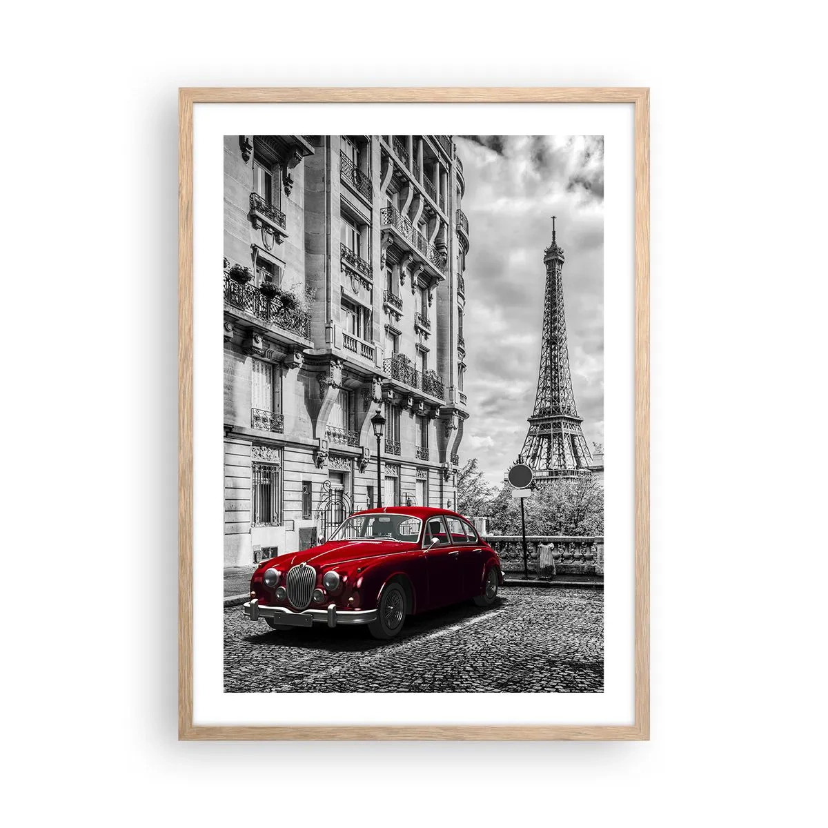 Een poster in een licht eiken lijst - Roofdier in de stad - 50x70 cm