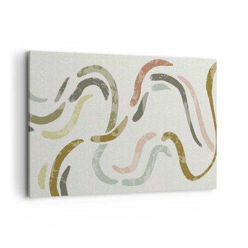 Schilderen op canvas - Een vrolijke dans van abstractie - 100x70 cm