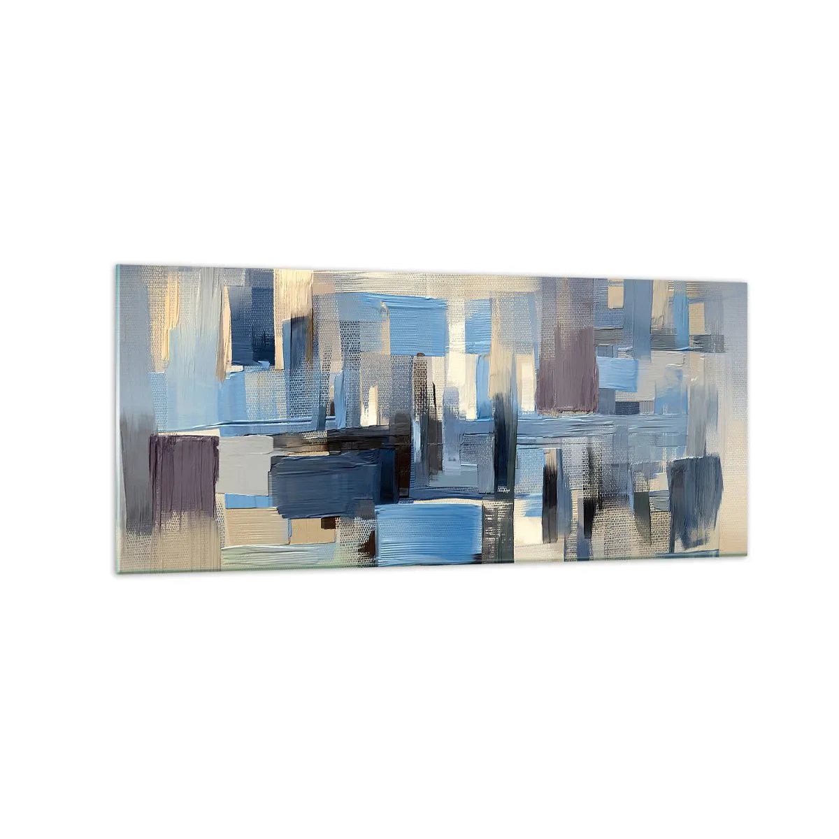 Schilderen op glas - Blauwe constructie - 120x50 cm