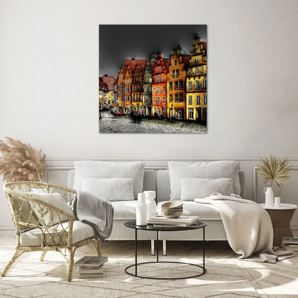 Schilderen op glas - Het enige wat ontbreekt is een betoverde koets - 40x40 cm