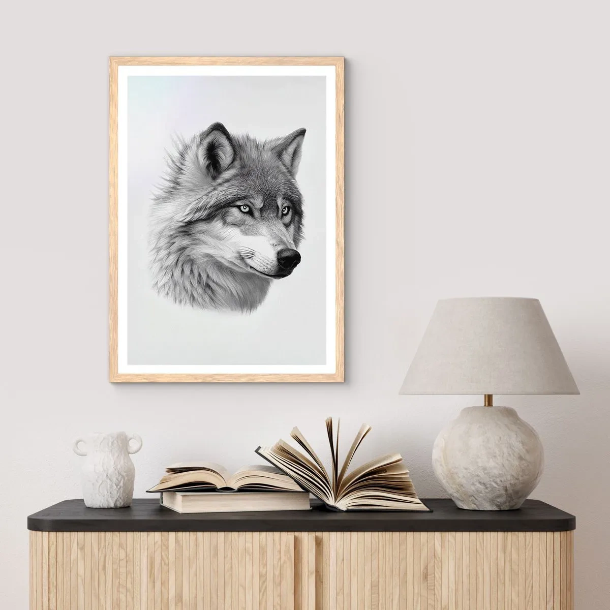 Een poster in een licht eiken lijst - Alfa – zonder twijfel - 30x40 cm