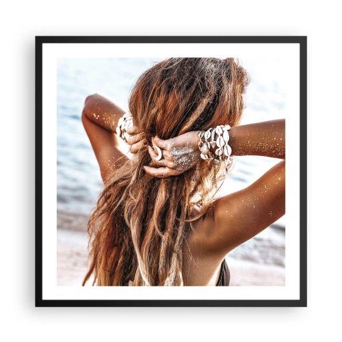 Poster in een zwarte lijst - Een zusje van water en zon - 60x60 cm