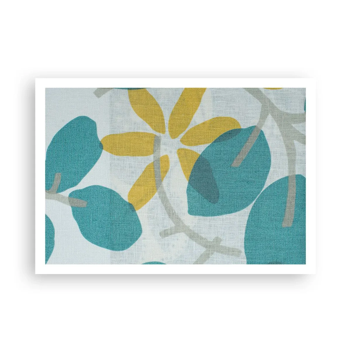 Poster - Tussen de azuurblauwe bladeren - 100x70 cm