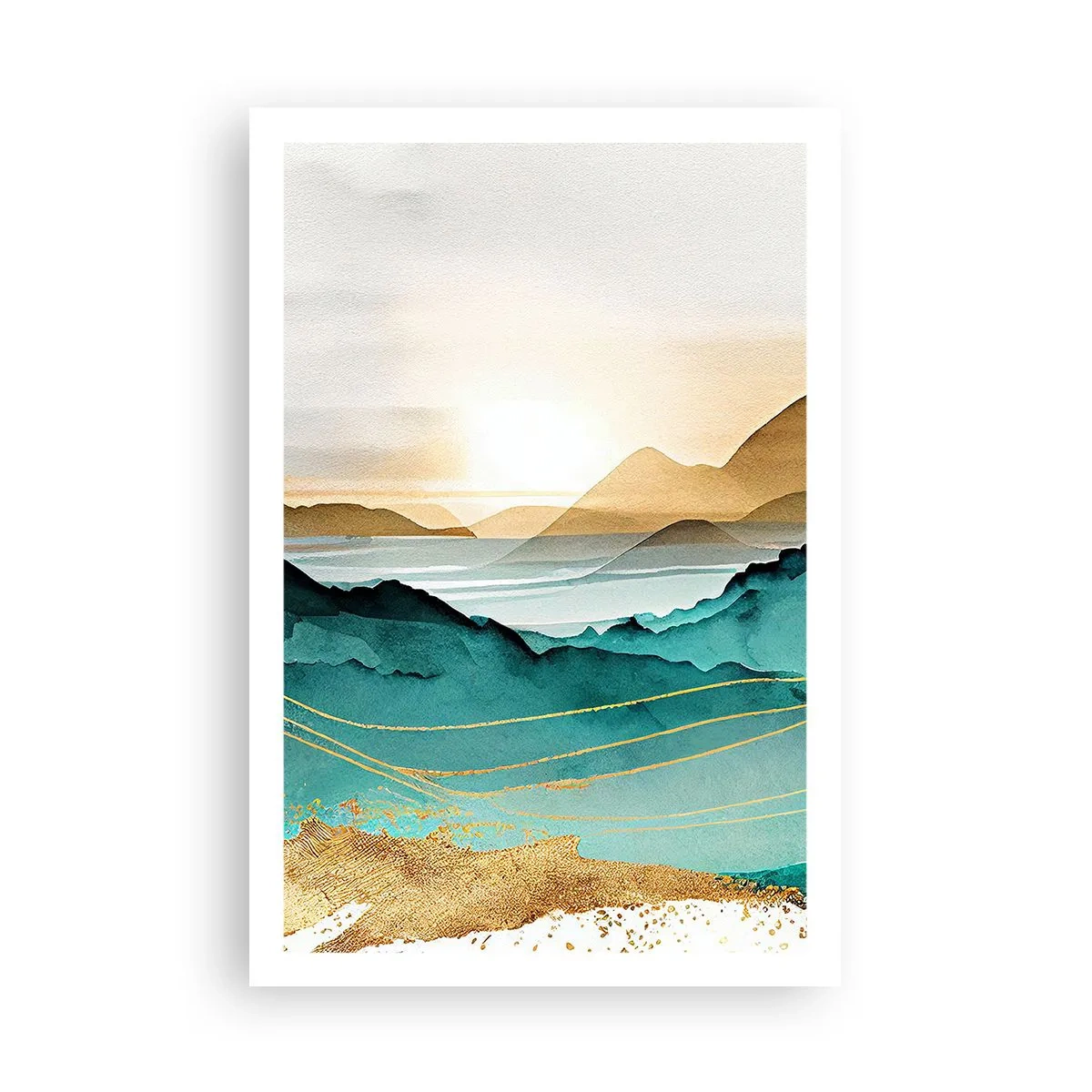 Poster - Op de rand van abstractie – landschap - 61x91 cm