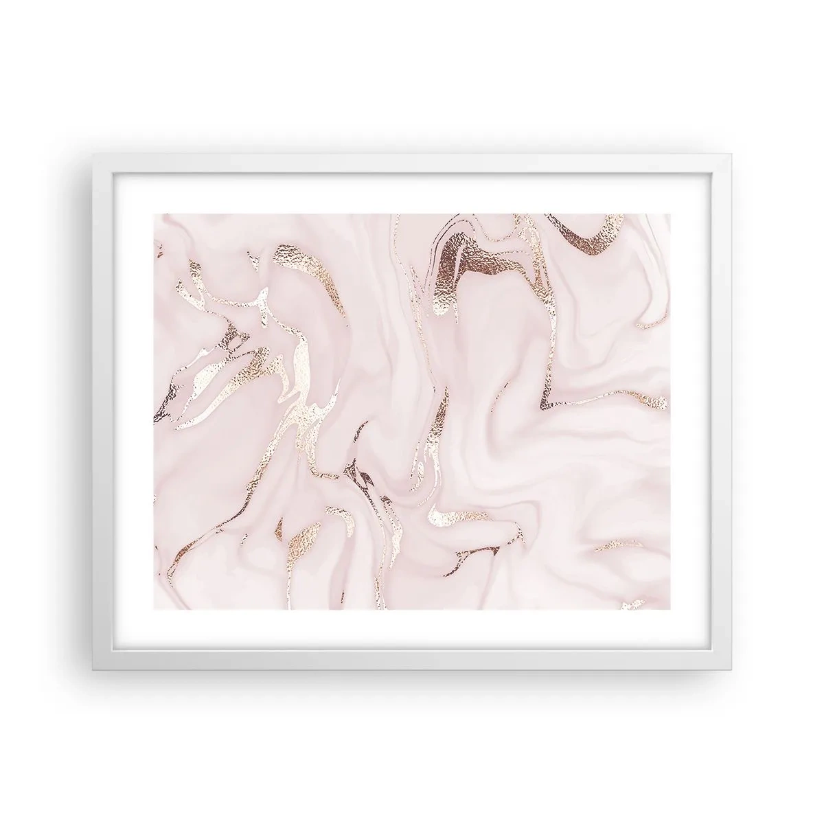 Poster in een witte lijst - In een roze sjaal - 50x40 cm