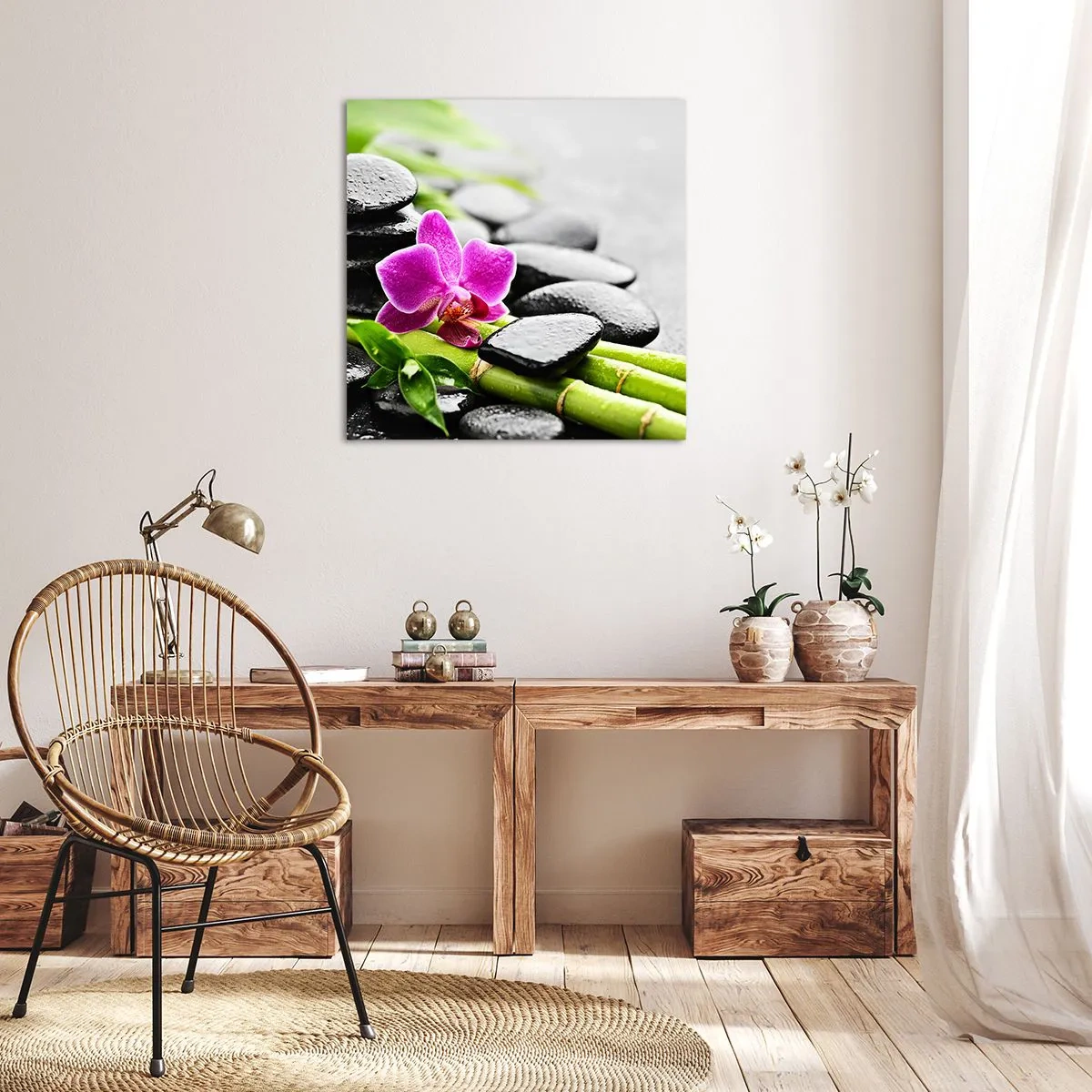 Schilderen op canvas - In een vrede evenwicht - 70x70 cm