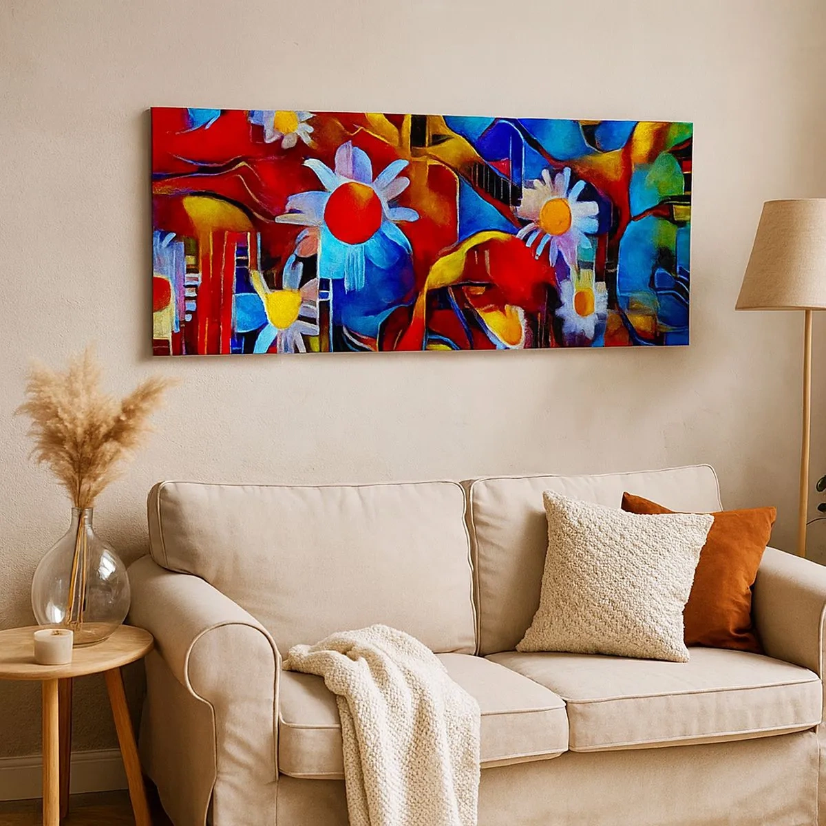 Schilderen op canvas - De kleuren van het leven - 100x40 cm