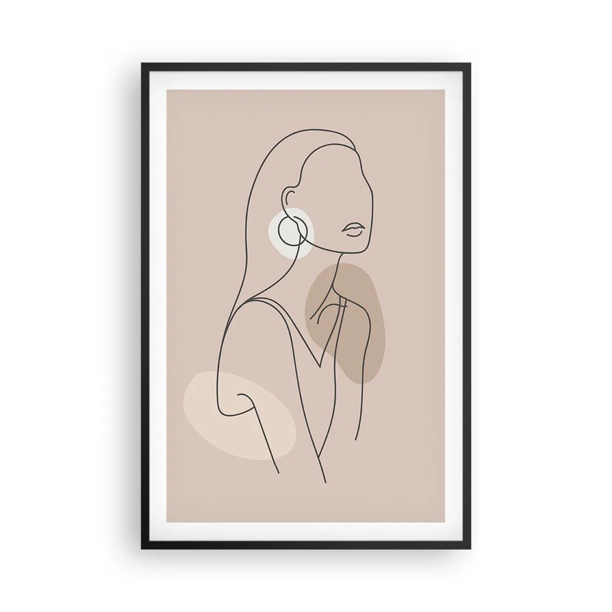 Poster in een zwarte lijst - meisjesachtig icoon - 61x91 cm