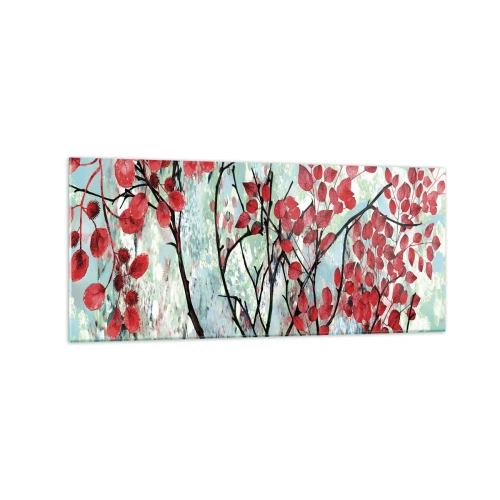 Schilderen op glas - Boom in scharlaken - 120x50 cm