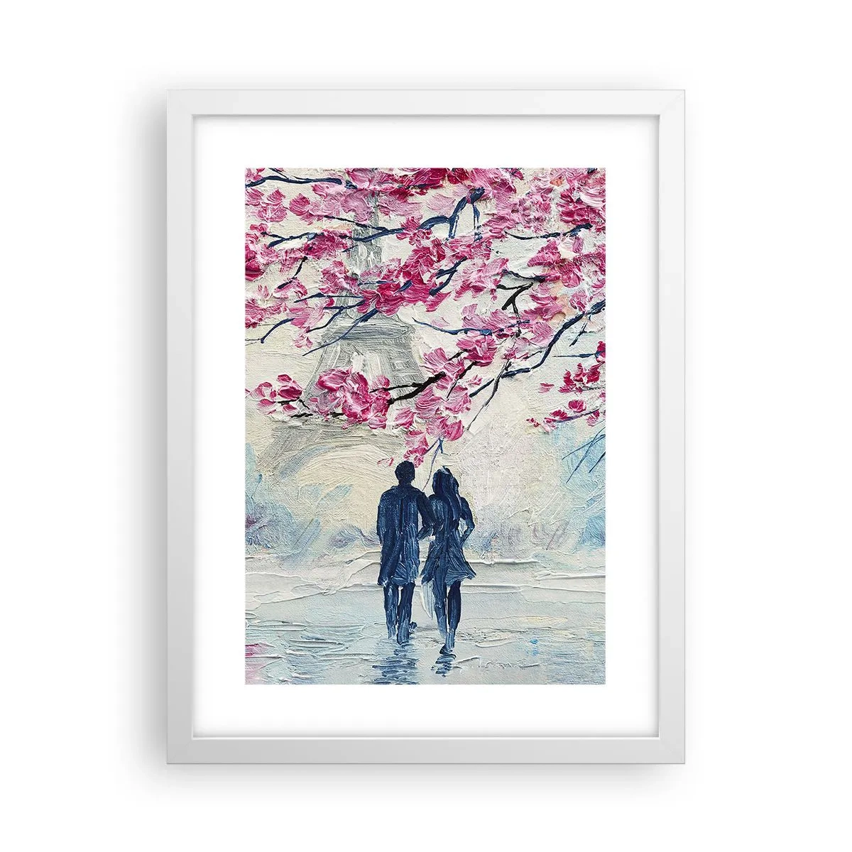 Poster in een witte lijst - Een romantische wandeling - 30x40 cm