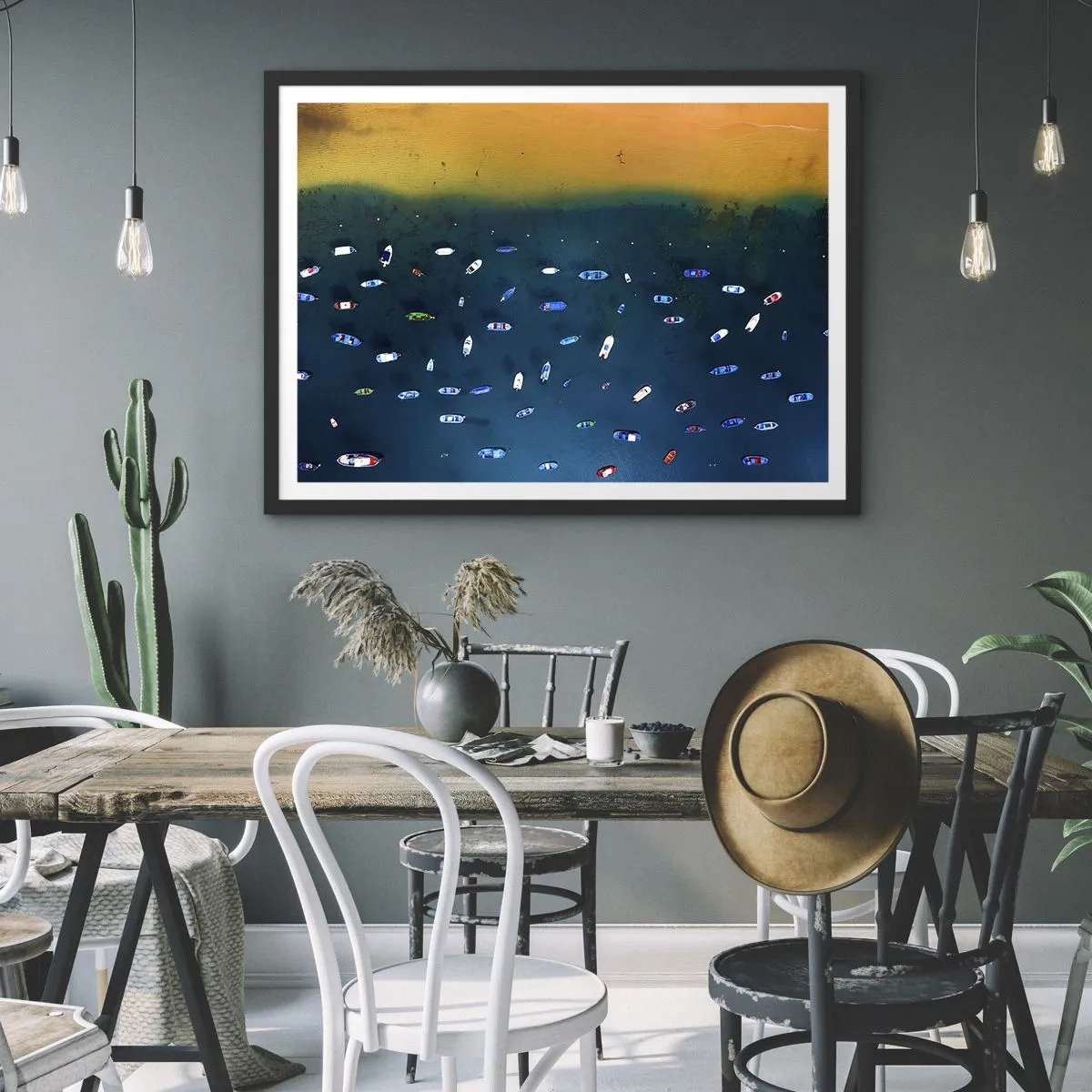 Poster in een zwarte lijst - Vakantie spel - 50x40 cm