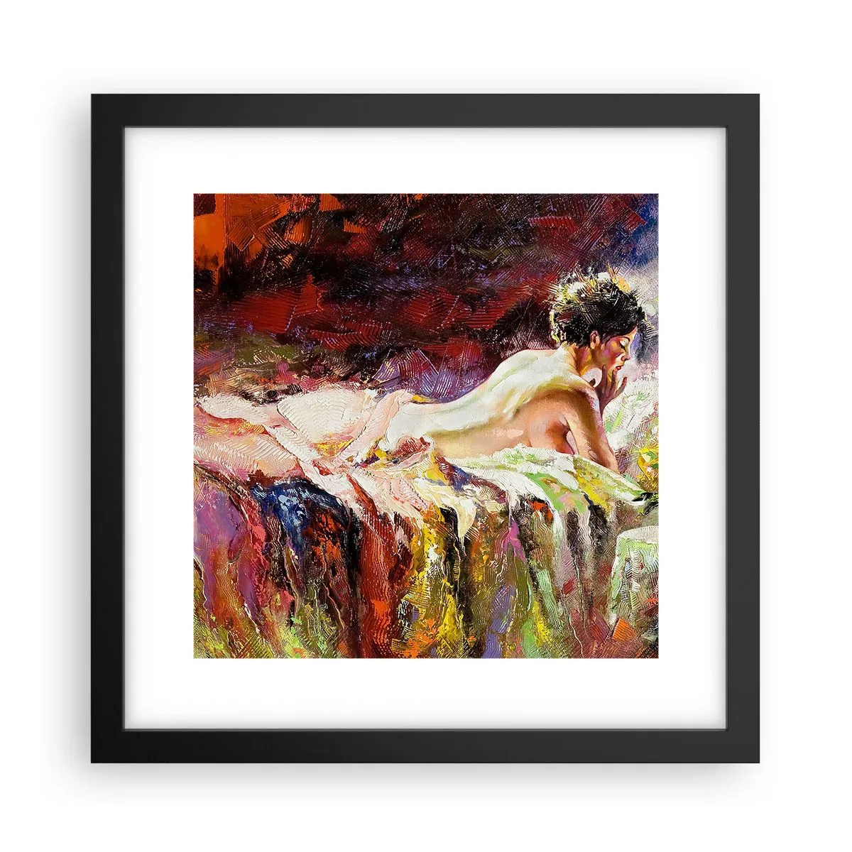 Poster in een zwarte lijst - Venus in gedachten - 30x30 cm