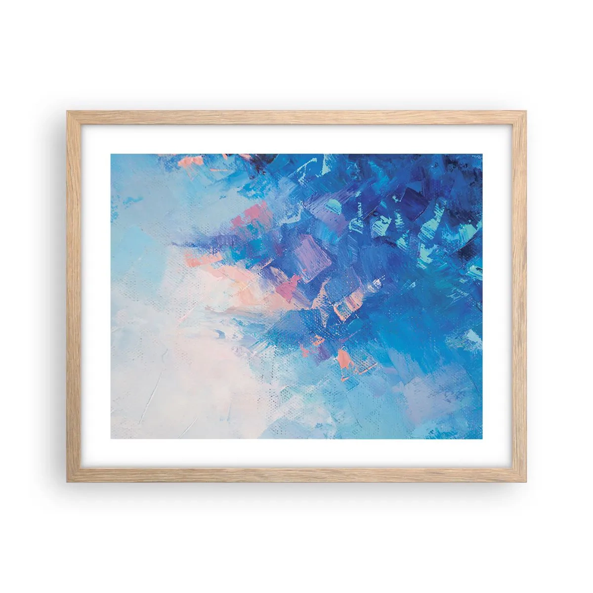 Een poster in een licht eiken lijst - Winter abstractie - 50x40 cm