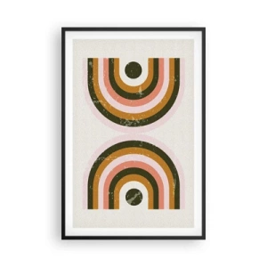 Poster in een zwarte lijst - Tweeling abstractie - 61x91 cm
