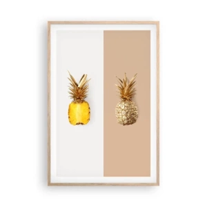 Een poster in een licht eiken lijst - Ananas voor ons - 61x91 cm