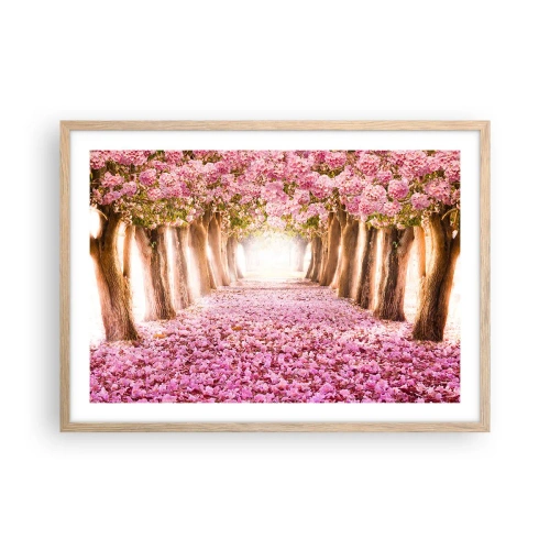 Een poster in een licht eiken lijst - De weg naar het paradijs - 70x50 cm