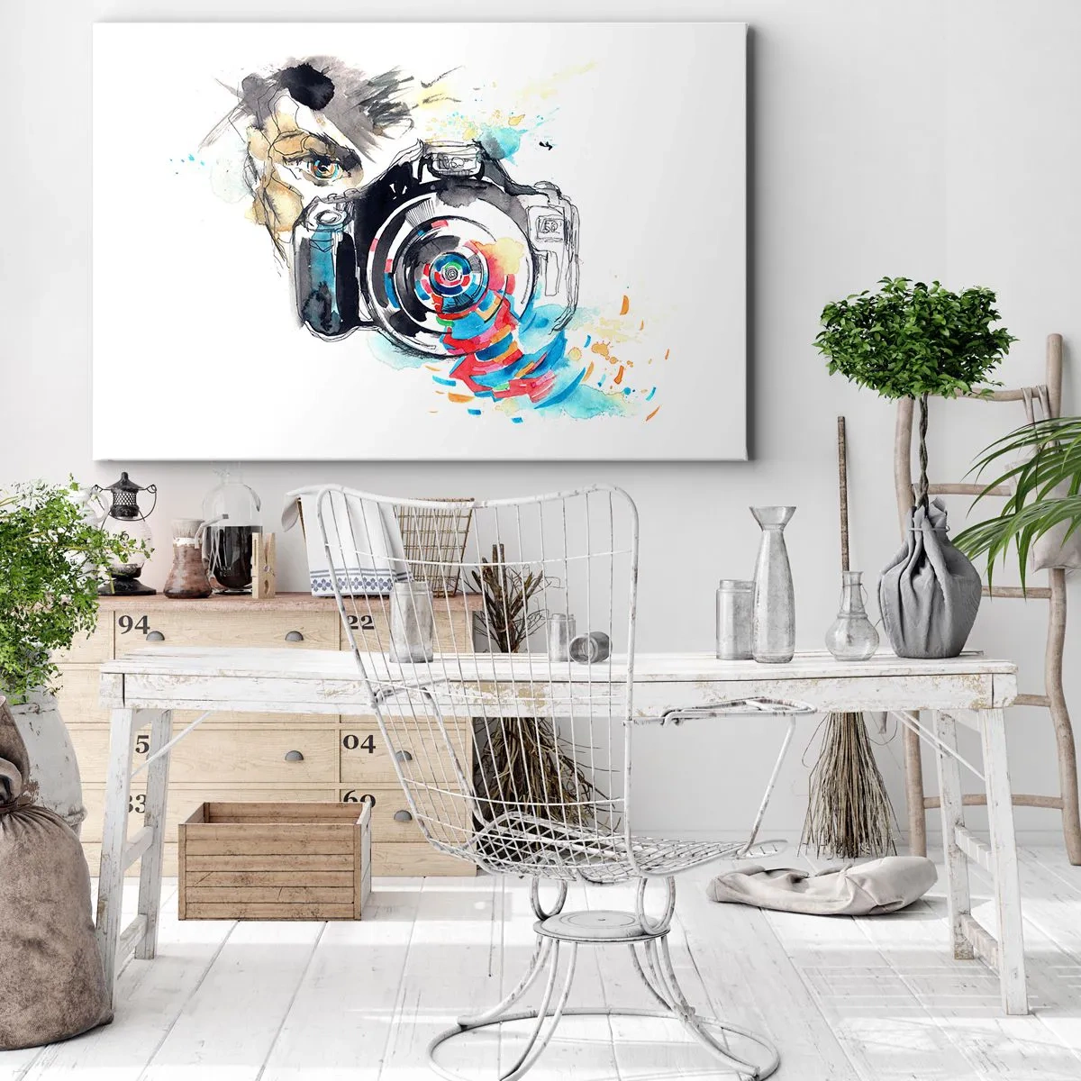 Schilderen op canvas - In het oog van de lens - 100x70 cm