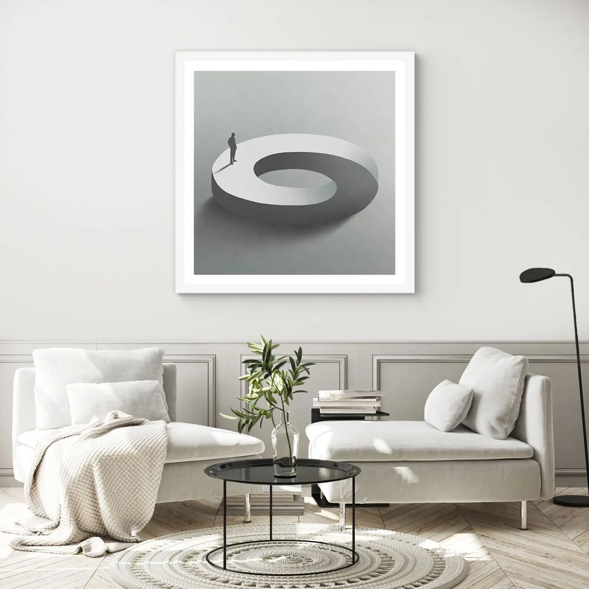 Poster in een witte lijst - En wees hier slim - 40x40 cm