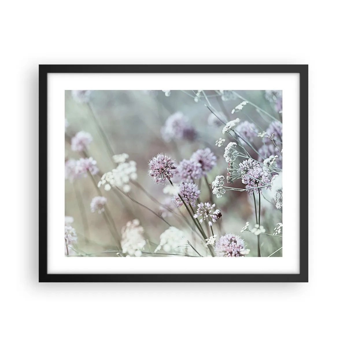 Poster in een zwarte lijst - Zoete filigrane kruiden - 50x40 cm