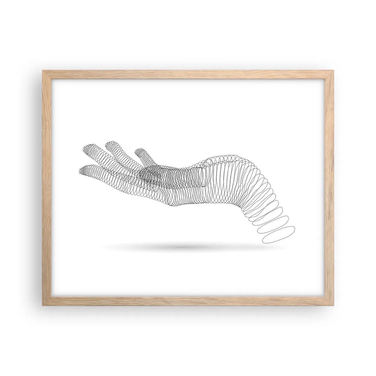 Een poster in een licht eiken lijst - Veerkrachtige hand - 50x40 cm