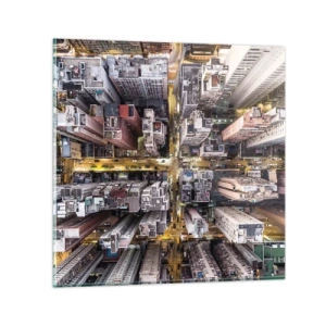 Schilderen op glas - Groeten uit Hong Kong - 40x40 cm