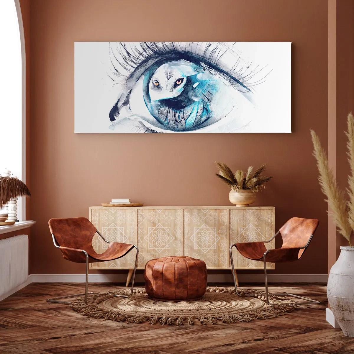 Schilderen op canvas - Oog in oog met wildheid - 140x50 cm
