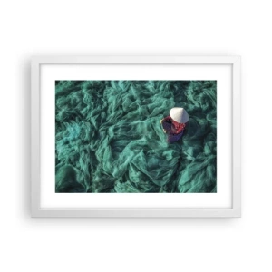 Poster in een witte lijst - In een zee van netten - 40x30 cm