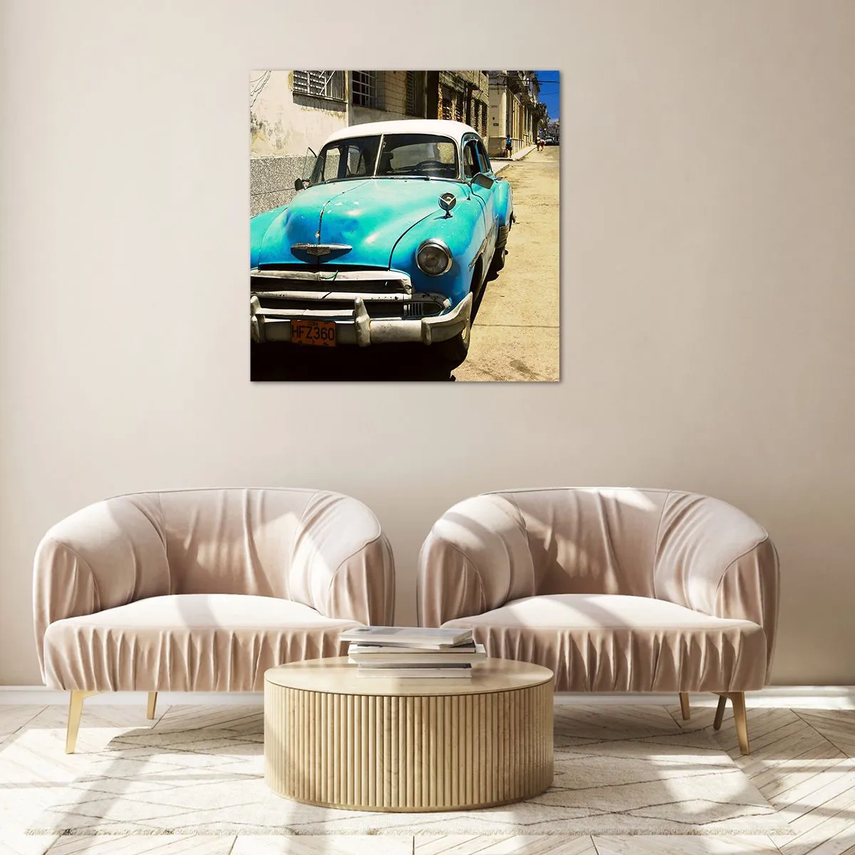 Schilderen op glas - Evviva Cuba! - 70x70 cm