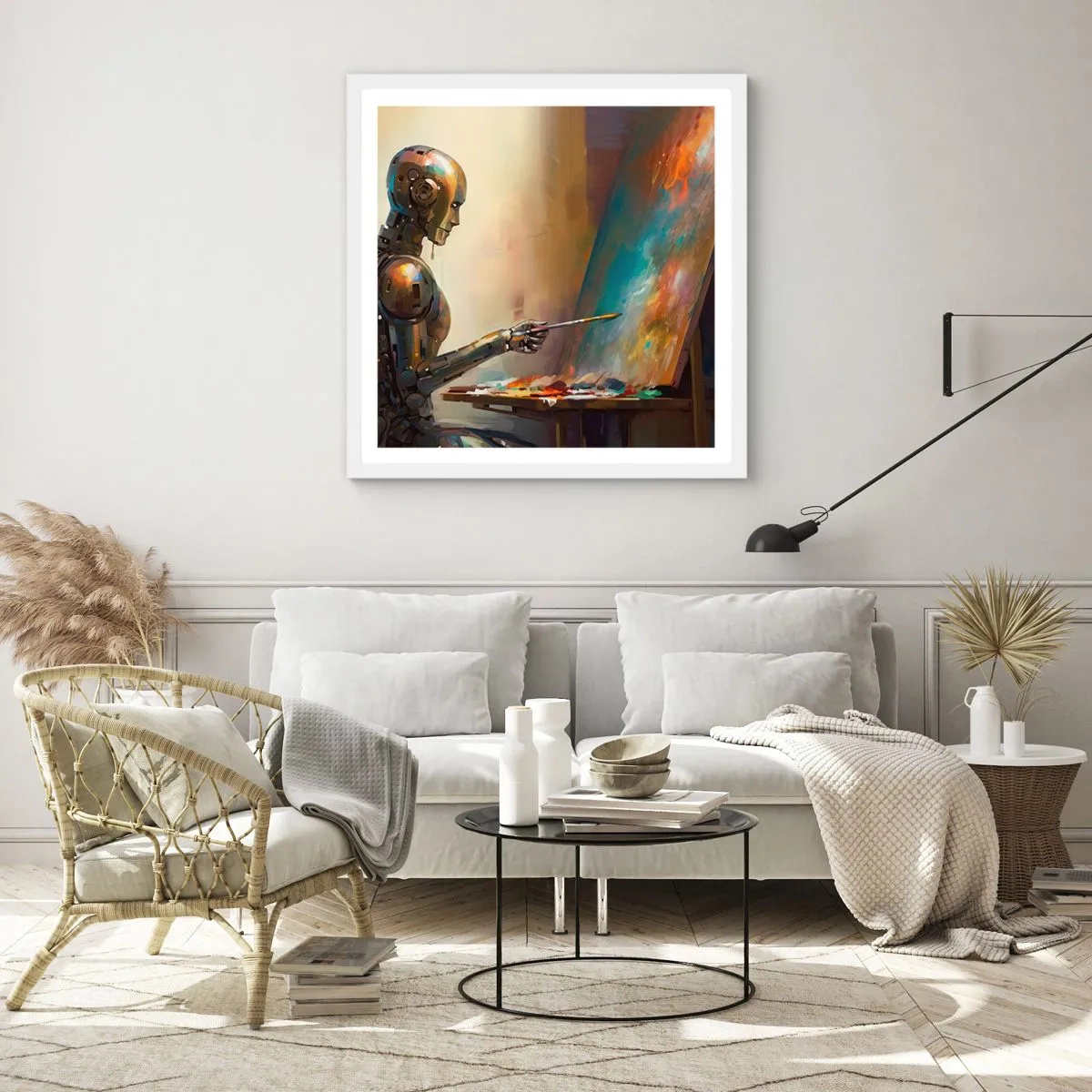 Poster in een witte lijst - De kunst van de toekomst - 50x50 cm