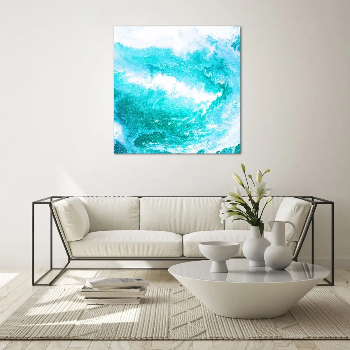 Schilderen op glas - In de kern van het element - 70x70 cm