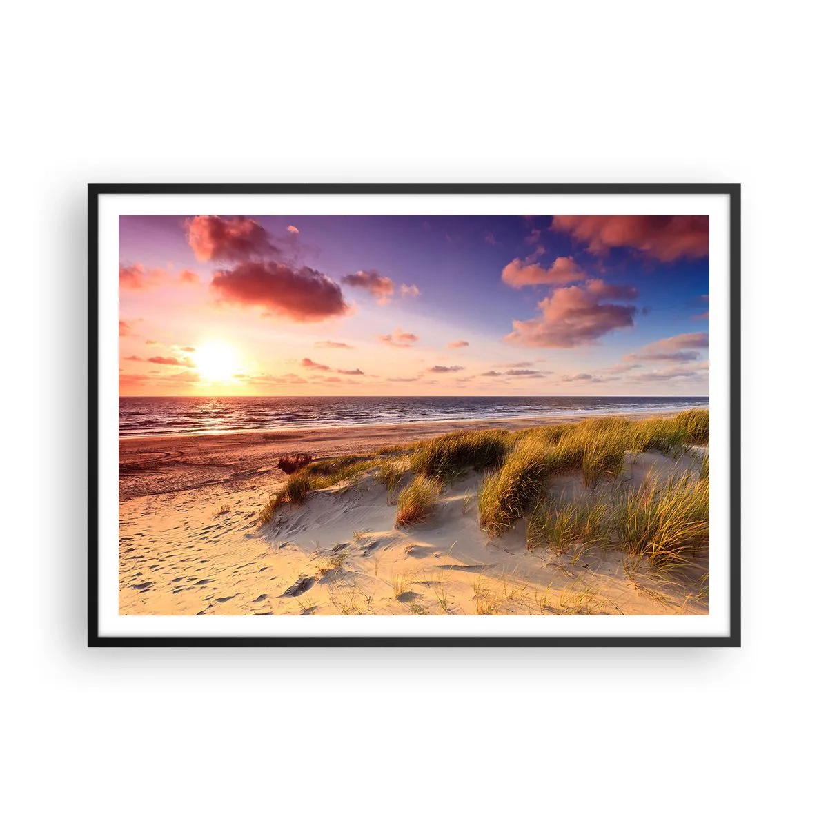 Poster in een zwarte lijst - De lucht ruikt al in de zomer - 100x70 cm