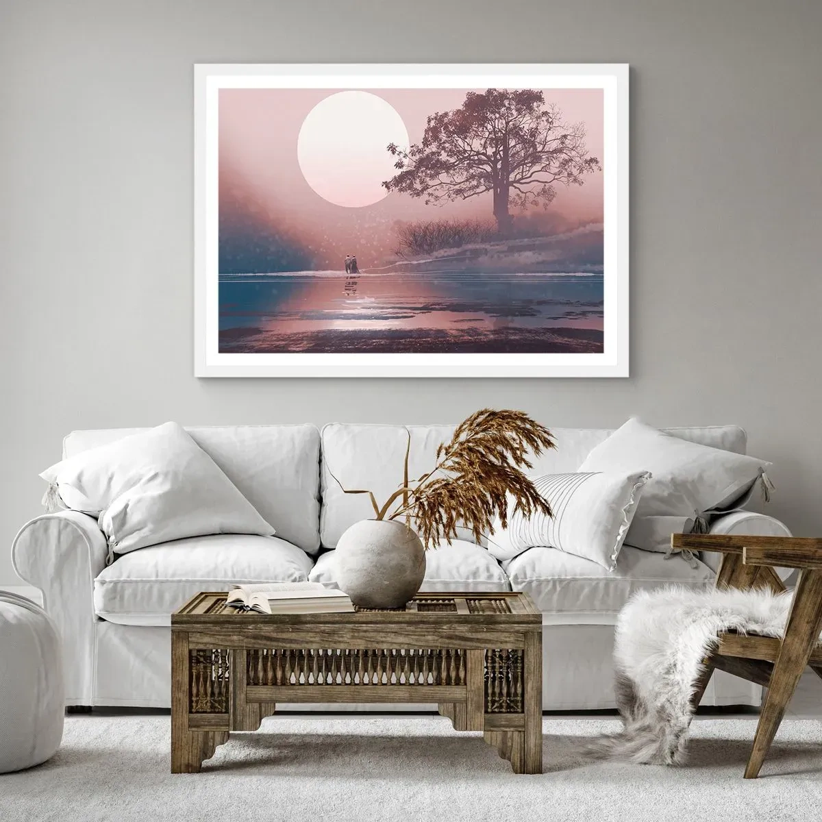 Poster in een witte lijst - nacht wonderen - 91x61 cm