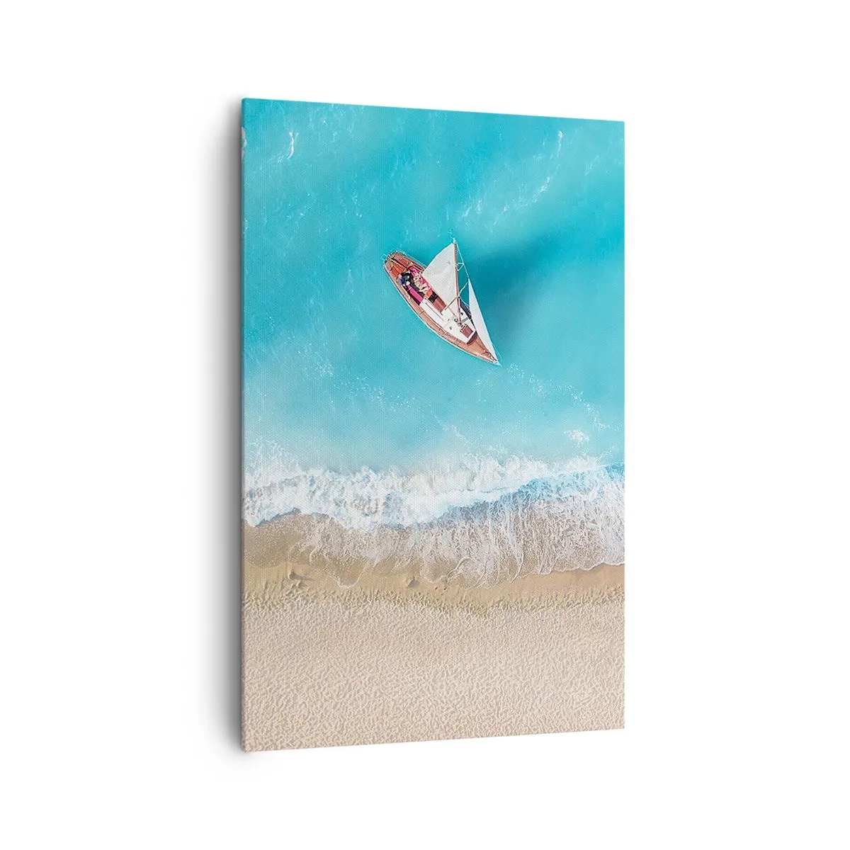 Schilderen op canvas - Op de grens van blauw en goud - 80x120 cm