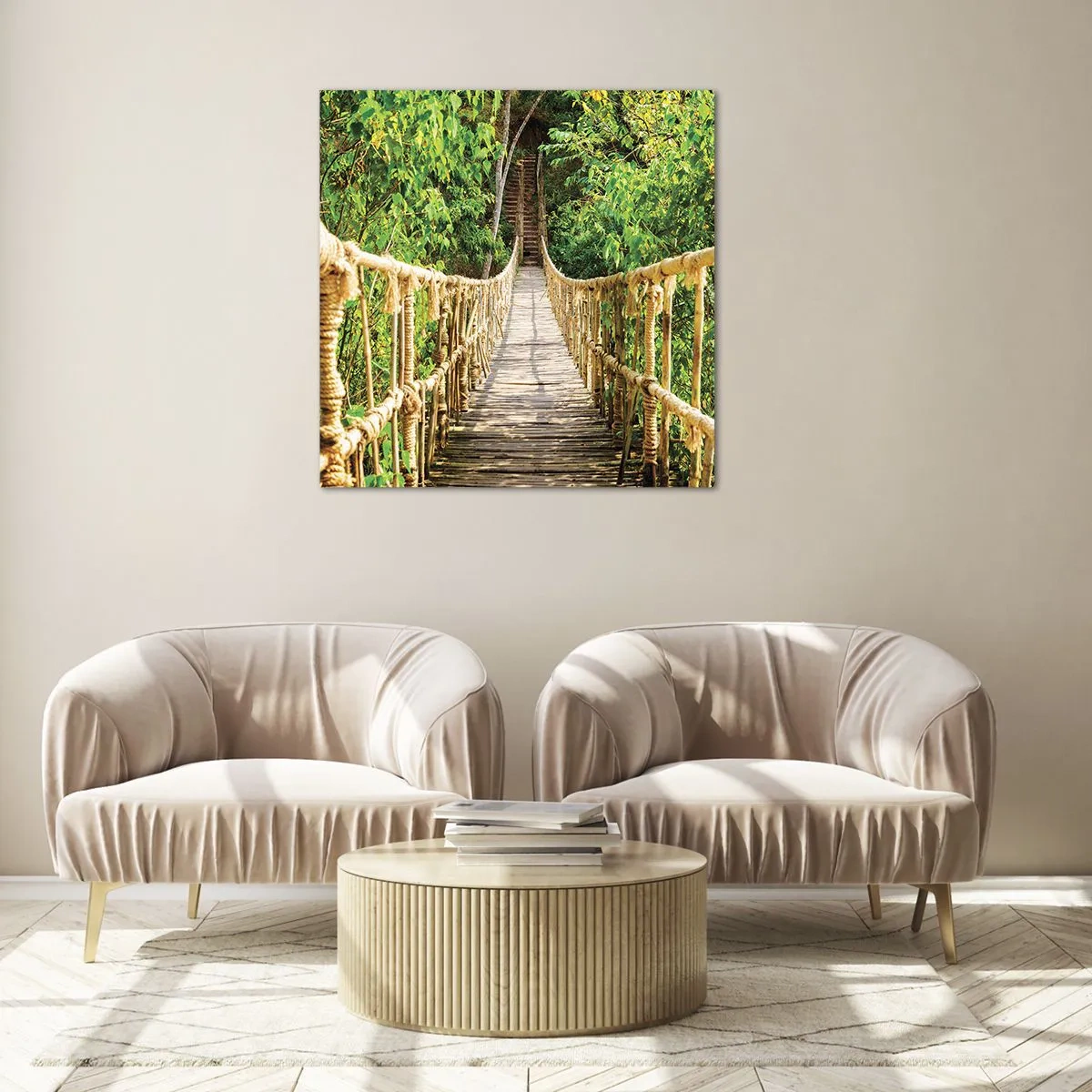 Schilderen op glas - Opgeschort in het groen - 50x50 cm