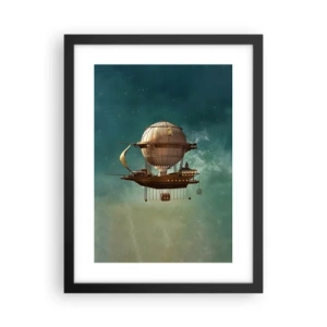 Poster in een zwarte lijst - Jules Verne groet - 30x40 cm