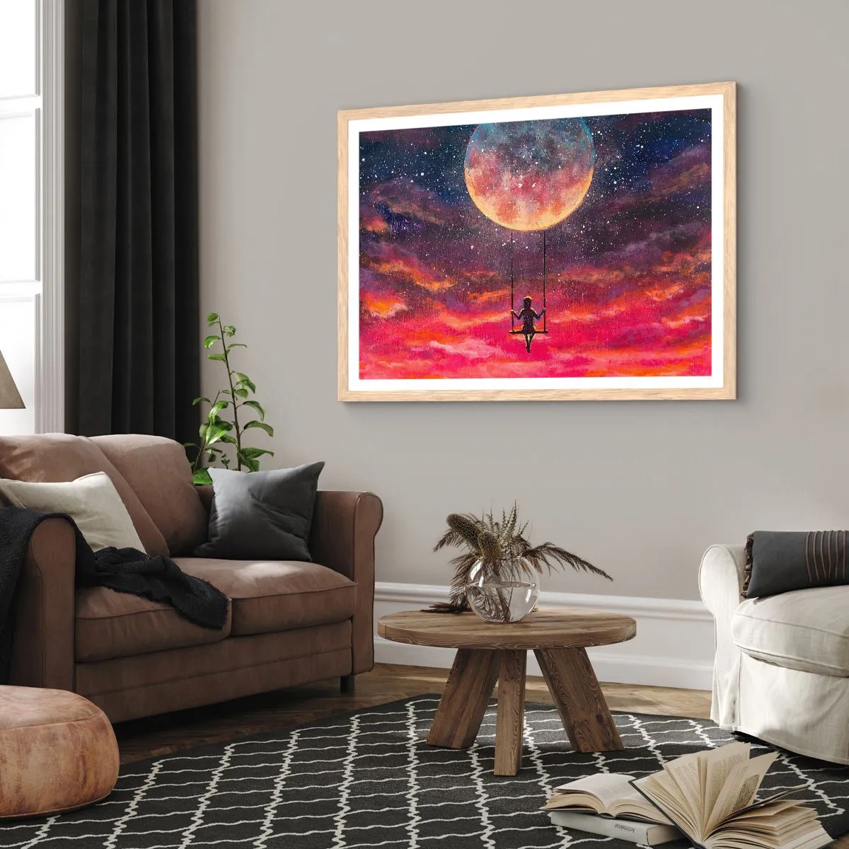 Een poster in een licht eiken lijst - Droom - 100x70 cm