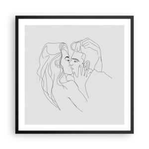 Poster in een zwarte lijst - Dezelfde regel - 60x60 cm