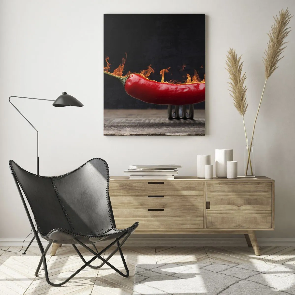 Schilderen op glas - Een vurig voorgerecht - 50x70 cm