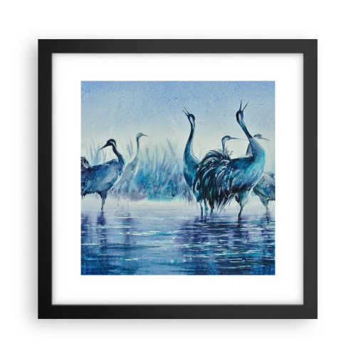 Poster in een zwarte lijst - Ochtendvergadering - 30x30 cm