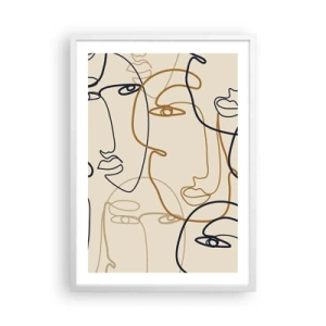 Poster in een witte lijst - Het portret is vermenigvuldigd - 50x70 cm