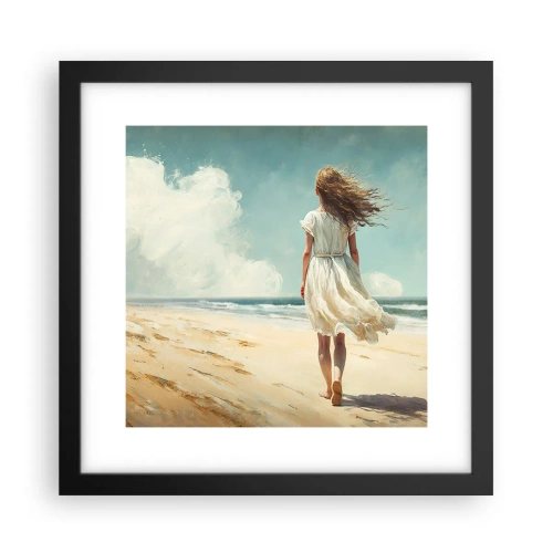 Poster in een zwarte lijst - Om de zon en de wind te ontmoeten - 30x30 cm