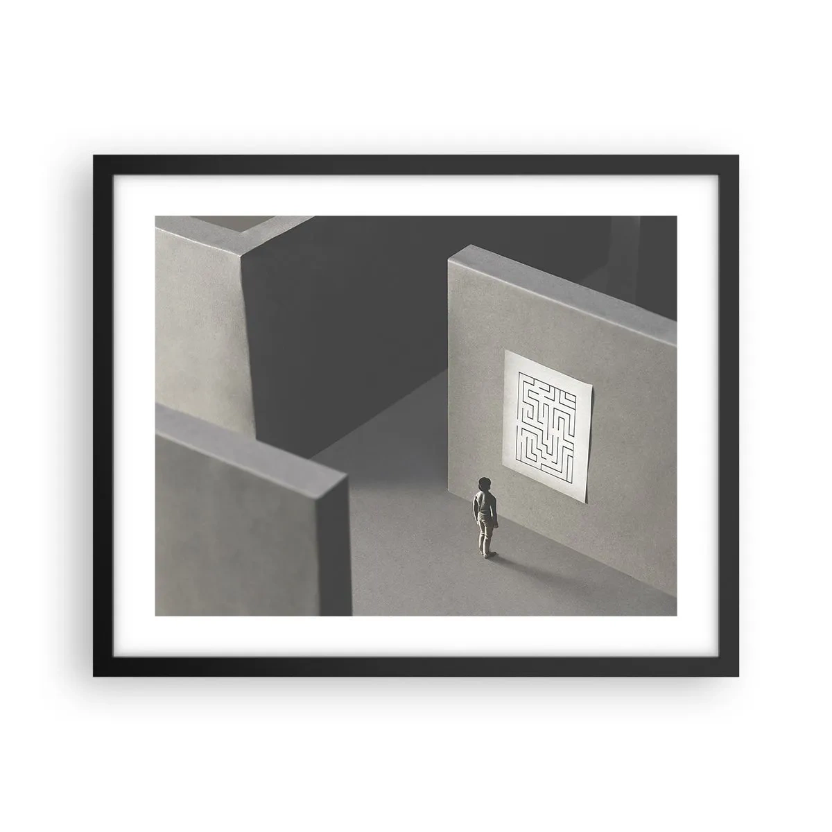 Poster in een zwarte lijst - Maar waar ben ik? - 50x40 cm